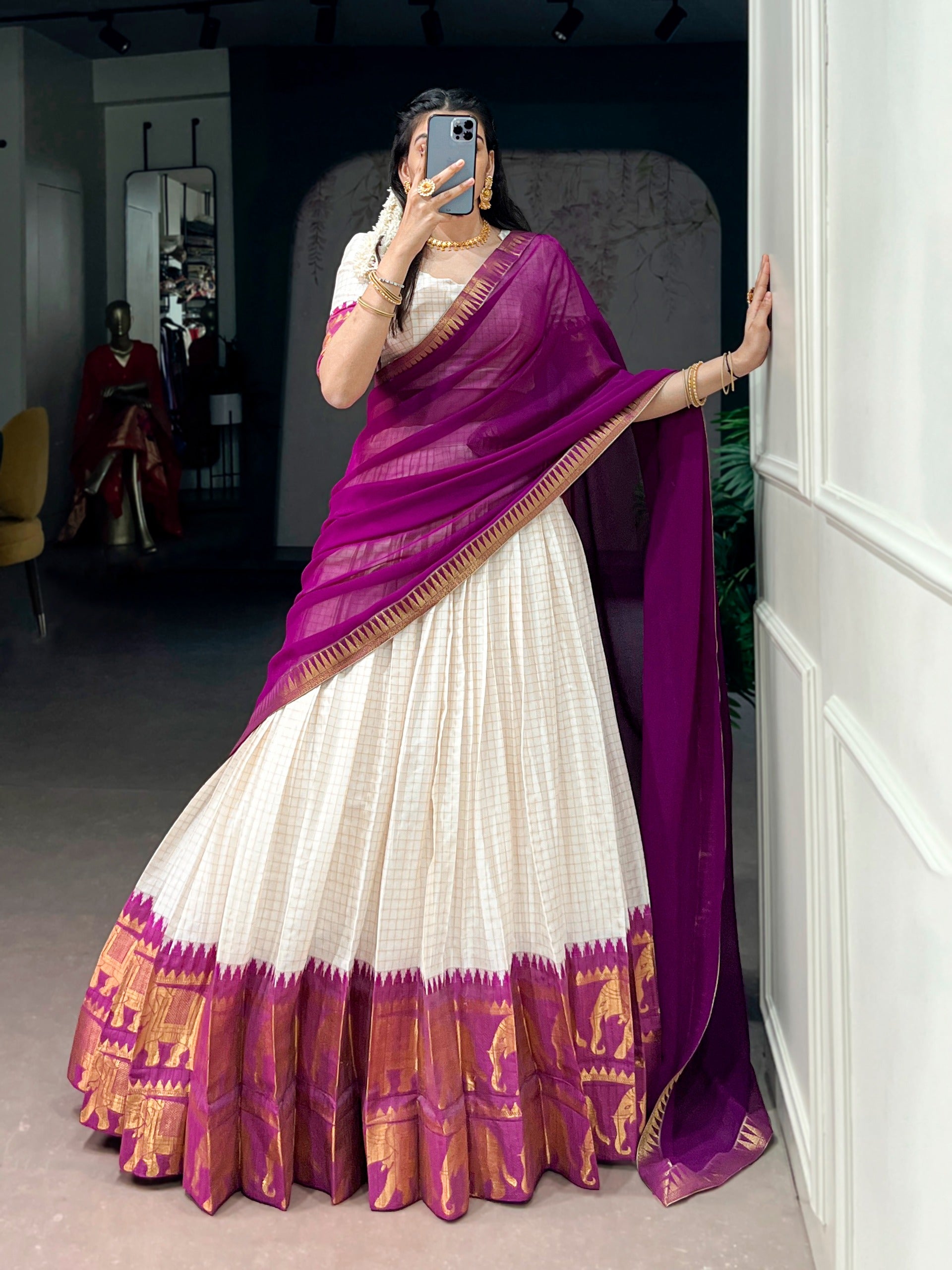 Elegant poly cotton lehenga choli