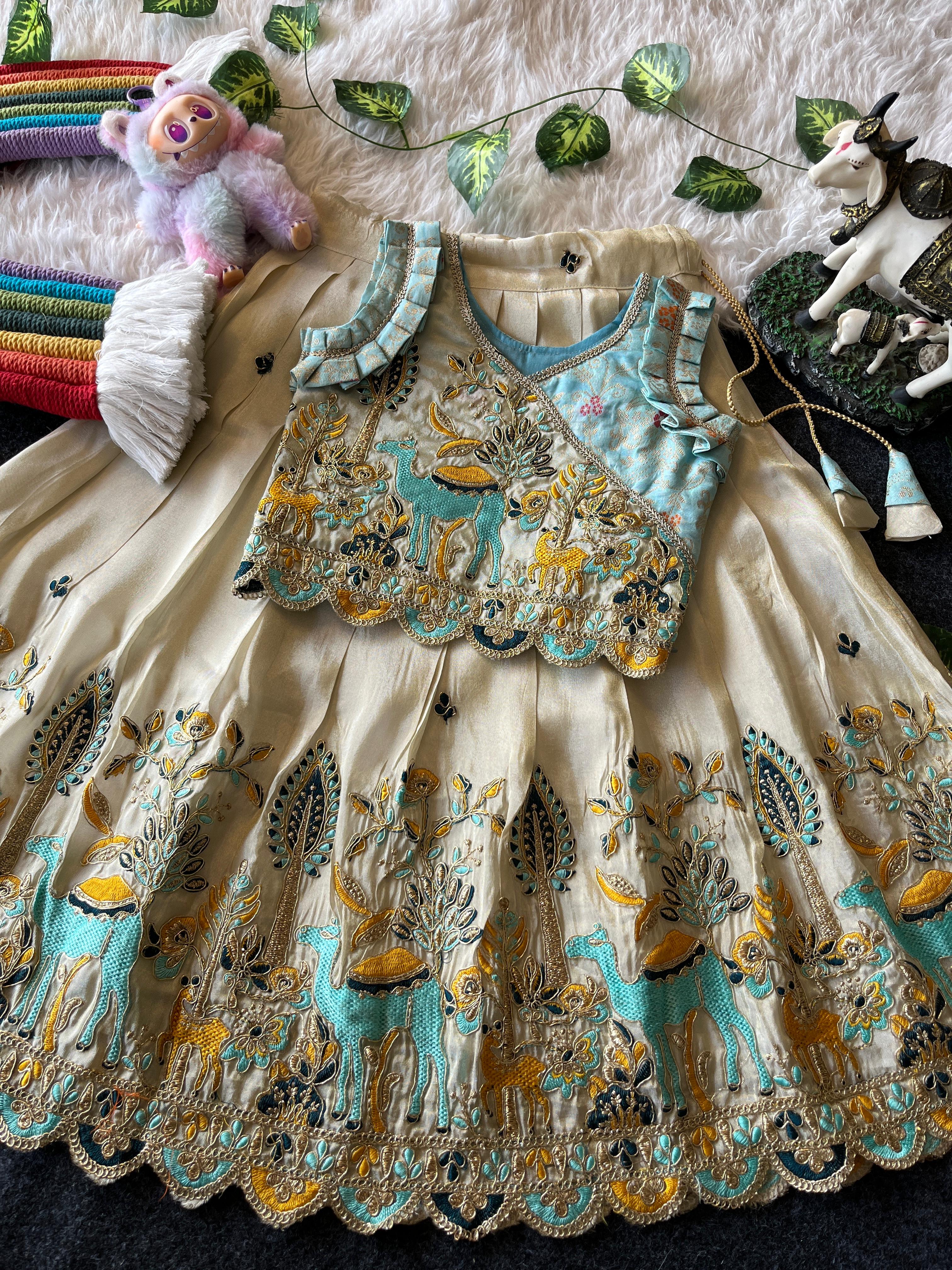 NEHA - FOREST FAIRY KIDS  LEHENGA SET