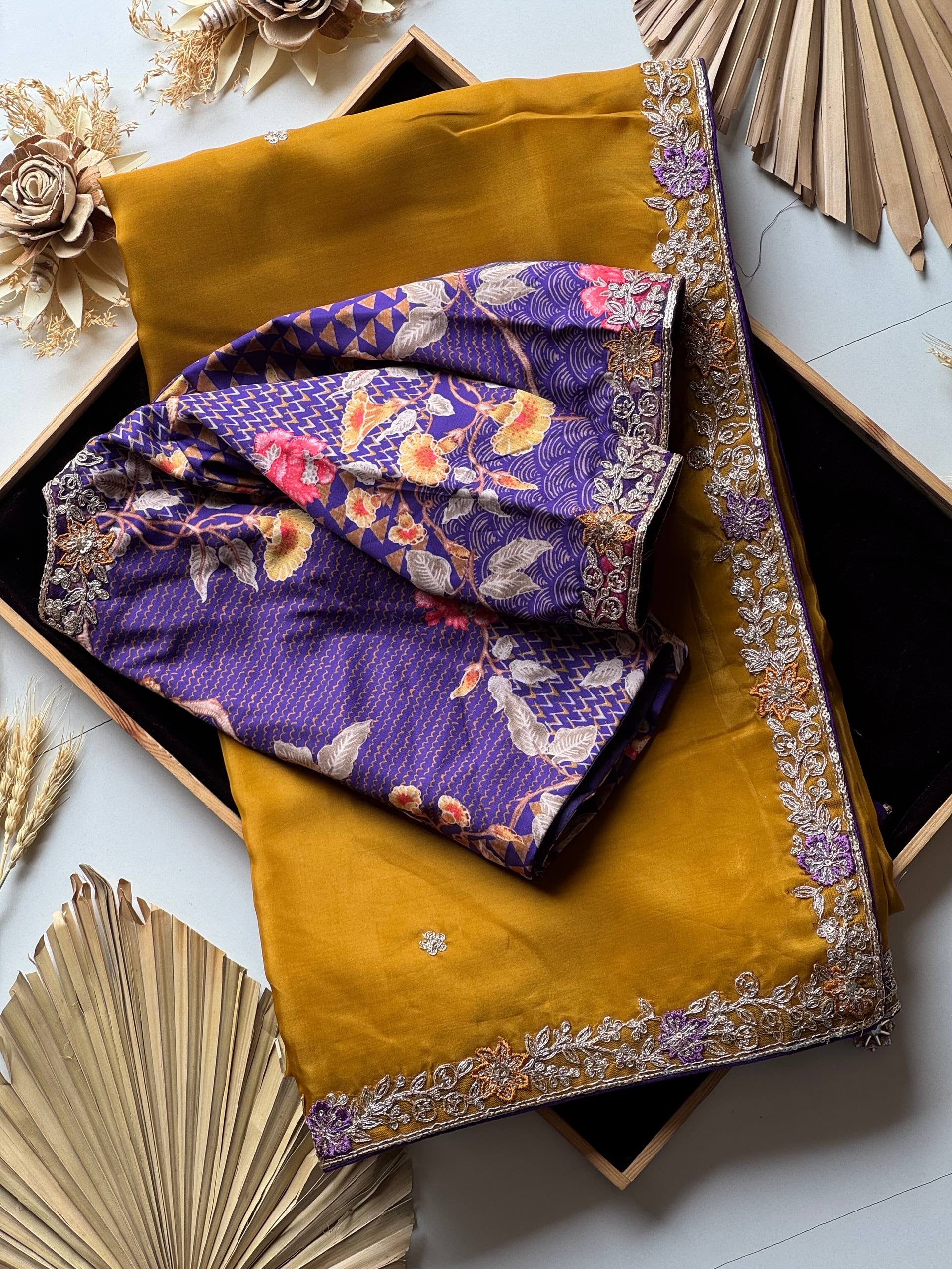 Turmeric Floral Saree