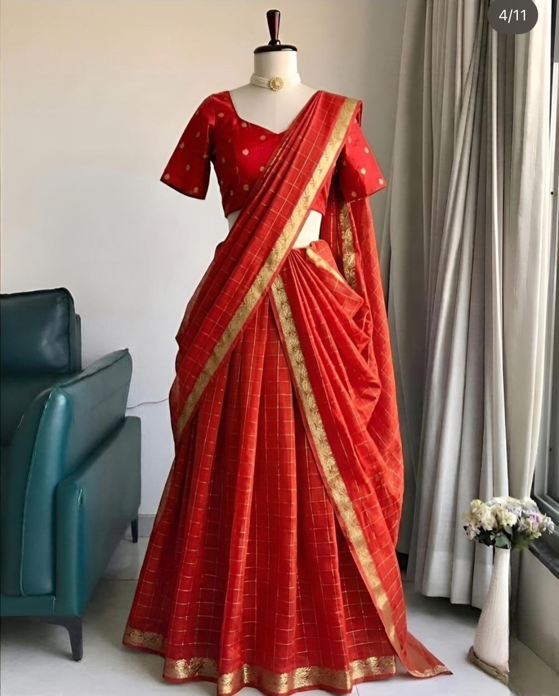 KAAVYA -VISCOSE GEORGETTE LEHENGA (FULLY STITCHED )