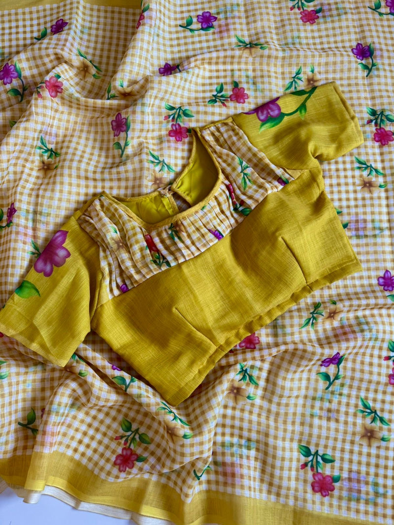 BINDYA - MUL COTTON SAREE & STITCHED BLOUSE