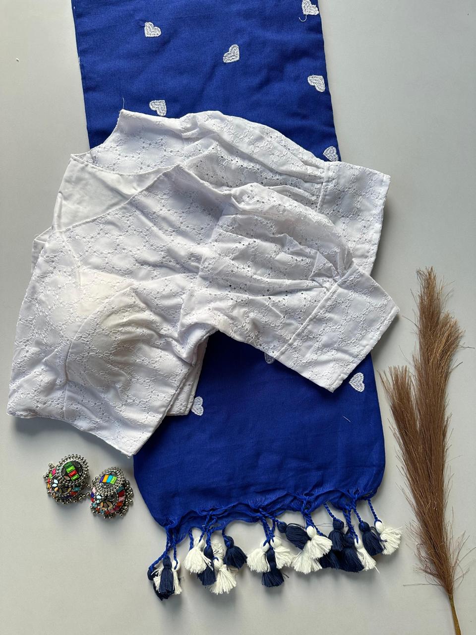 KAVYANI-KHADI COTTON SAREE WITH HAKOBA BLOUSE