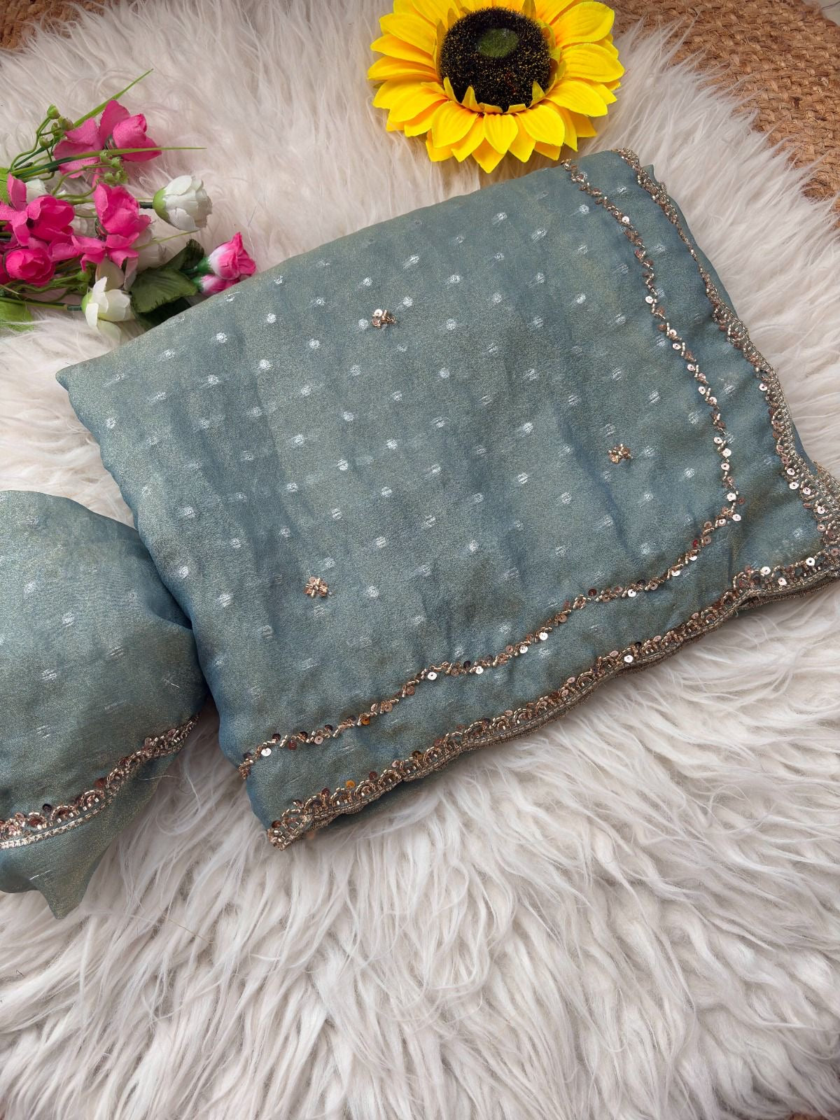 Kushal - Pure Soft Butti Silk Beads Work