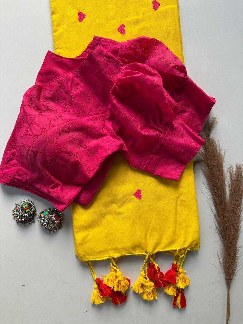 KAVYANI-KHADI COTTON SAREE WITH HAKOBA BLOUSE