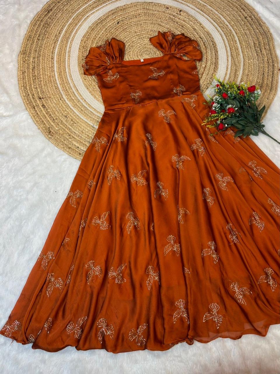 GOLDEN SPAROW-RANGOLI SILK MAXI