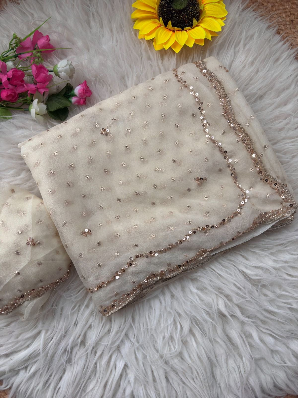Kushal - Pure Soft Butti Silk Beads Work